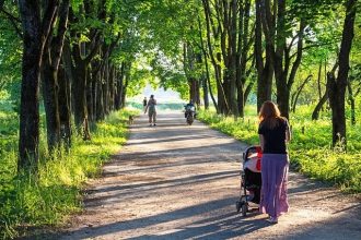 double pram for newborn and toddler